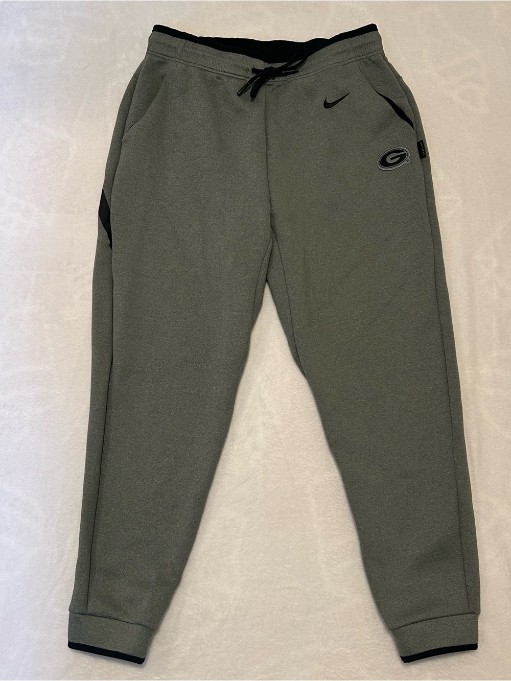 Nike Georgia Bulldogs Dri-Fit Joggers Large Gray Team Issued On Field Zipper
